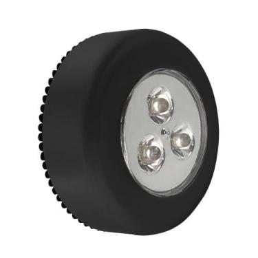 Imagem de Luminária LED Portátil de Toque, 7cm, 3 LEDs, Luz Branco Frio, Bateria AAA