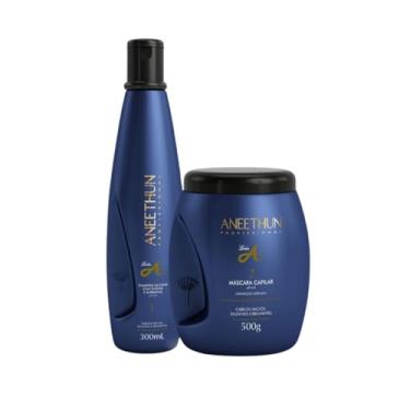 Imagem de Kit Aneethun Linha A: Shampoo e Máscara — Hidratação, Brilho e Maciez Profissional
