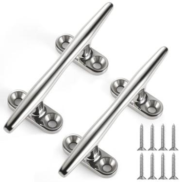 Imagem de Chuteira para barco de 4/5/6 polegadas - Base aberta 316 de aço inoxidável, grampo de corda de grampo marinho, acessórios de amarração com parafusos para barcos, caiaque, fuzileiro naval, convés