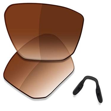 Imagem de SAUCER Lentes de reposição premium e protetores de nariz para óculos de sol Oakley Targetline OO9397 High Defense - marrom degradê