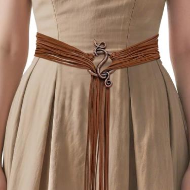 Imagem de Horolam Cinto de corda Viking Troll, cinto de corda de bruxa nórdica medieval para mulheres, xamã pagão para cosplay