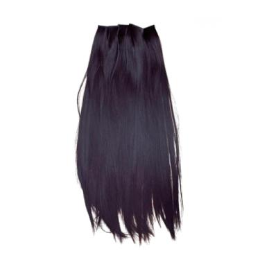 Imagem de Aplique Tic Tac de Cabelo Orgânico 70cm 150g – Textura Natural Similar ao Cabelo Humano (#99J_LISO)