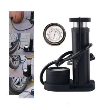 Imagem de Bomba De Ar Portátil Manômetro Bicicleta Bola Bóia Colchão