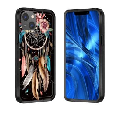 Imagem de JHYYTUJTYP Capa para iPhone 15, [testada em queda de grau militar] Capa protetora resistente resistente à prova de choque para iPhone 15 6,1 polegadas 2023, flor apanhadora de sonhos