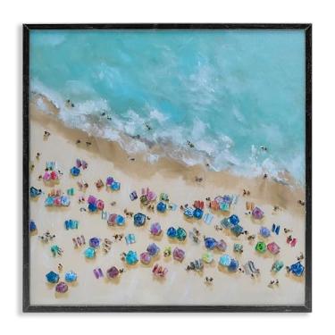 Imagem de Stupell Industries Guarda-chuvas olho de pássaro preto emoldurado giclée design de arte por Emma Bell, 12 x 12