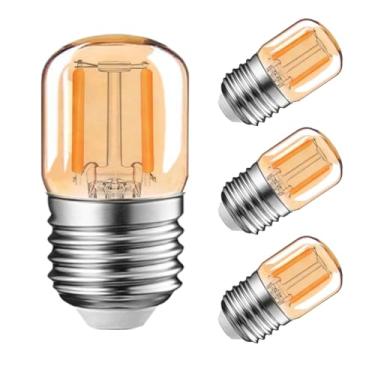 Imagem de Mini lâmpada LED tubular T28 1W, lâmpada de baixo watt, equivalente a incandescente de 10 watts, base média E26 branca ultra quente 2200K, lâmpada de tubo âmbar de filamento estilo Edison, 100LM- 4