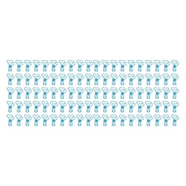 Imagem de Grampos de Fichário, 100 Pçs Grampos de Fichário de Fio de Cauda Longa Protable Material de Escritório Bonito Dos Desenhos Animados Formato de Coração Grampos de Cauda Longa Ocos de Metal Grampos de (Azul)