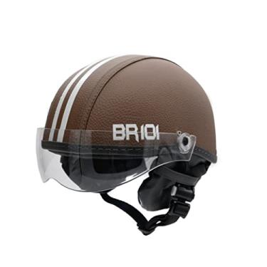 Imagem de Capacete Coquinho Scooter Elétrica Bike Skate Patinete BR 101 Premium Viseira Cristal (Marrom, G - VESTE 59/60)
