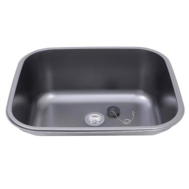 Imagem de Tanque Inox Monobloco Texturizado 45x45 cm Preto Atikum