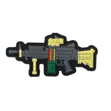 Imagem de Uijokdef Uijokdef 1 peça tático design de rifle de PVC remendo moral, fecho de gancho, estilo militar (armas 16)