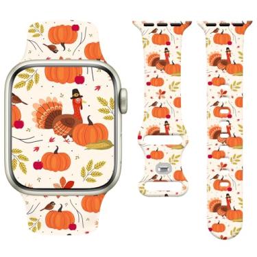 Imagem de Watbro Pulseira de relógio de Halloween compatível com Apple Watch Pumpkin de 38 mm, 40 mm, 41 mm, 42 mm, 44 mm, 45 mm, 49 mm, feminina, masculina, linda pulseira para Apple Watch séries 10, 9, 8, 7