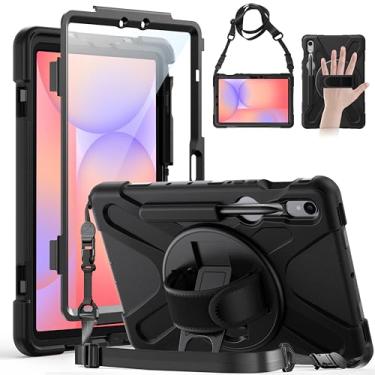 Imagem de Gerutek Capa para Samsung Galaxy Tab S10 Lite/S10 FE/S9 FE/Tab S9/S8/S7 5G 27.7 cm/11 polegadas, capa protetora contra quedas de corpo inteiro com protetor de tela, suporte para lápis, alça de suporte