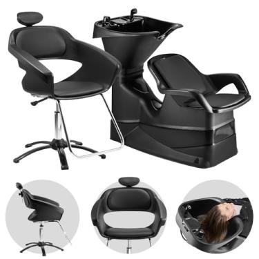 Imagem de Kit Salão de Beleza Lavatório Reclinável Champ + Cadeira Primma com Apoio de Cabeça - Dompel