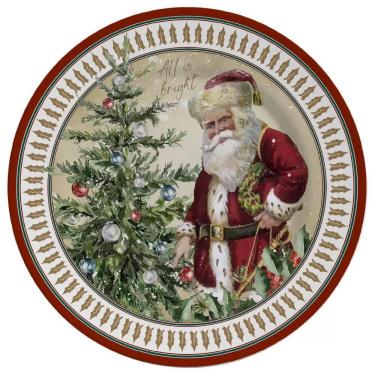 Imagem de Jogo de pratos natal raso cenas-b ceramica acetinada 6und 1