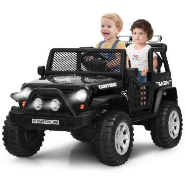 Imagem de Kids Carro, Carrinho Elétrico Infantil Off Road a Bateria 12V 2 Assentos com 2 Velocidades e MP3, COSTZON, Preto