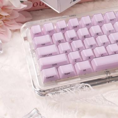 Imagem de mintcaps Crystal Jelly Teclas de teclado - 119 teclas roxas translúcidas personalizadas OEM conjunto de teclas de impressão lateral 75 100% Cherry Gateron Mx teclado mecânico