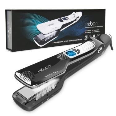 Imagem de Chapinha Prancha de Cabelo Profissional com 5 Níveis de Temperatura Ajustável e Tela LCD, Bivolt , MKBOO, Preto