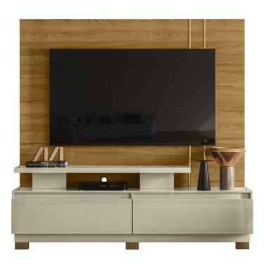 Imagem de Estante Painel Para TV 75 Pol 183cm Luara Z10 Cumaru/Opala - Mpozenato