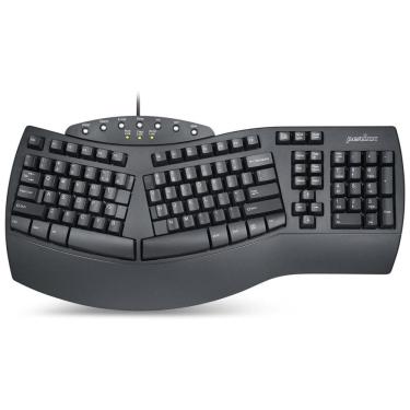 Imagem de Teclado Ergonômico Dividido com Fio Recarregável Reduz a Tensão das Mãos com Teclas Programáveis, PERIXX PERIBOARD 512B, Preto