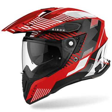 Imagem de Airoh Commander, Capacete Big Trail, Vermelho e Preto Fosco, Sistema de Fechamento Micrométrico (60)