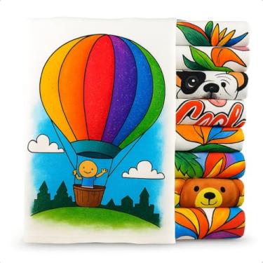 Imagem de Kit 5 Panos de Prato Estampado Grande Grosso Macio Algodão Santa Margarida