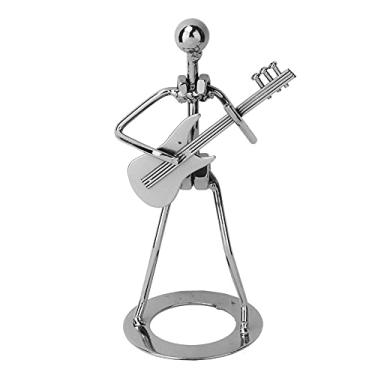 Imagem de HEEPDD Iron Art Table Decoration, Guitarra de Arte de Ferro Vintage, Guitarra Artesanal de Figurina, Ornamento de Músico de Player, Iron Art Musician Decoration