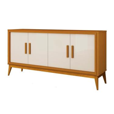 Imagem de Buffet Aparador Para Sala De Jantar 2 Portas E Com Pés Union Edn Cedro E Off White