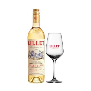 Imagem de Aperitivo Francês Lillet Blanc 750ml - Kit com Taça de Vidro e Ecobag