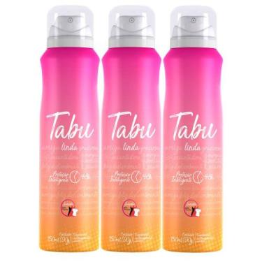 Imagem de Kit Desodorante Aerosol Antitranspirante Tabu Linda 150Ml com 3 Unidad