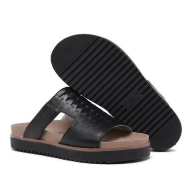 Imagem de sandália couro anatômica ortopédica moderna - bergally, Preto, 34