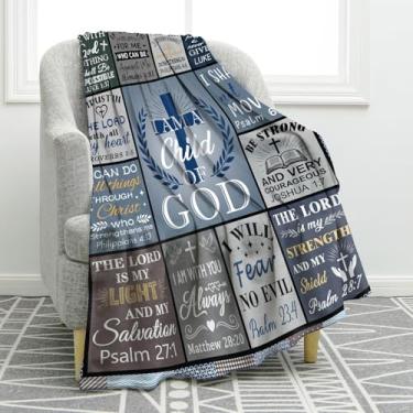 Imagem de Jekeno Presentes cristãos para homens, pai, filho, irmão, batismo, confirmação de batismo, presentes para meninos, presentes espirituais católicos inspiradores para homens, cobertor com versículo da