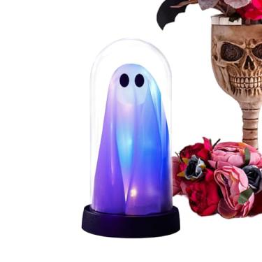 Imagem de Lâmpada de Halloween | Fantasma iluminado de mesa em uma jarra, lindo ornamento de LED operado por bateria para decoração de festas de fim de ano, cozinha, casa, festa, ambiente de Halloween
