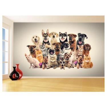 Imagem de Papel De Parede 3D Animais Cão Gato Petshop 3,5M Anm428 - Você Decora