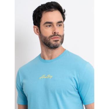 Imagem de Camiseta Lisa Aleatory Assinatura Azul Aquário-Masculino