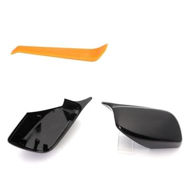 Imagem de Capas de espelho de asa de carro, para 5 séries E60 E61 E63 E64 2004-2008 520i 525i 528i 528xi 530i Fibra de Carbono Aparência Preta Tampas de Espelho Retrovisor Lateral