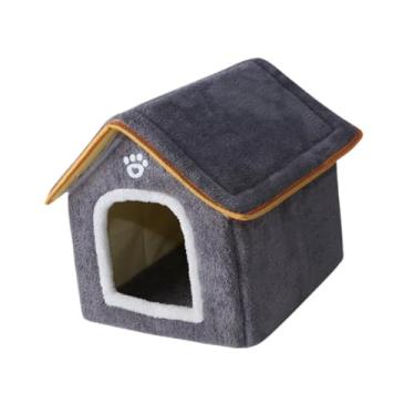 Imagem de Ioensy Pet Cat Dog House Pet Sleeping Nest, Confortável, Macio, Cat Puppy Shelter Dog Cat Bed para gatinhos filhotes gatos cachorro, Cinza