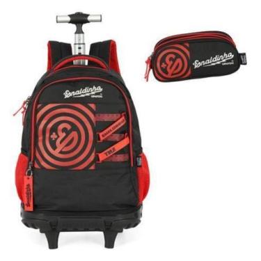Imagem de Kit Mochila Rodinhas Estojo Triplo Up4You Enaldinho - Luxcel