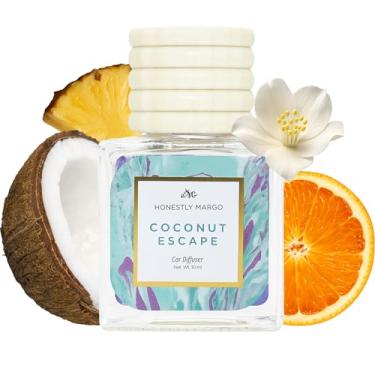 Imagem de Honestly Margo Aromatizador de carro Coconut Escape – difusor de perfume de acessórios de carro de luxo com perfume – Essenciais essenciais para mulheres, ambientadores de carro de longa duração para