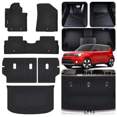 Imagem de AltraVos Forro de chão para Kia Soul 2014-2019, tapetes TPE para todos os climas, tapete de porta-malas e tapete de encosto para acessórios Kia Soul tapetes de carro proteção interior