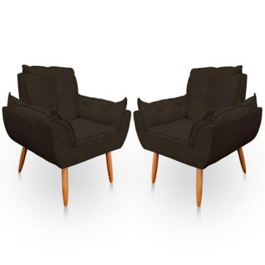 Imagem de Kit 2 Poltrona Opala para Sala e Quarto Suede - LH Decor - Los Hermano