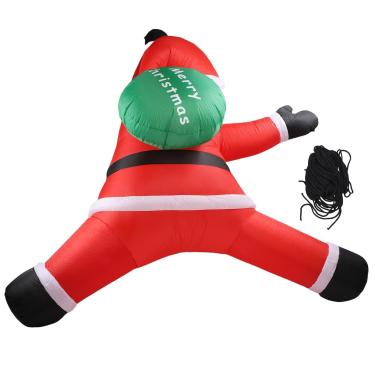 Imagem de AUNMAS Papai de Natal de Escalada de 5,9 Pés, IP44 à Prova de água Com Luzes LED Embutidas Decoração de Natal Inflável para Janela de Jardim de Quintal (Plugue UE 220-240 V)