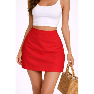 Imagem de Saia Shorts Feminina Curta Reta Confortável Viscose P ao GG