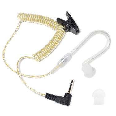 Imagem de HYSHIKRA Fone de ouvido de armadura equilibrada de vigilância de 3,5 mm, recebe apenas fone de ouvido de tubo de bobina acústica transparente para transceptor de amador Walkie-talkies, acessórios de