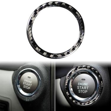 Imagem de Adesivo premium de ignição de motor de carro, capa de fibra de carbono macia de qualidade real compatível com Lexus IS250 2014 2015/IS200t 2016 2017/IS300 2016-2020/IS350 2014-2020 acessórios preto