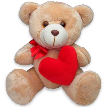 Imagem de Urso de Pelúcia com Coração Caramelo 20cm - Gulu