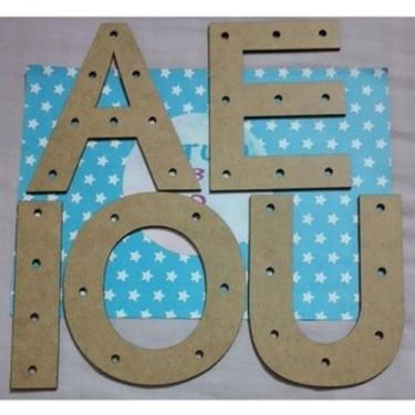 Imagem de Alinhavo de vogais. Brinquedos Pedagógicos,  Coordenação Motora, Monte