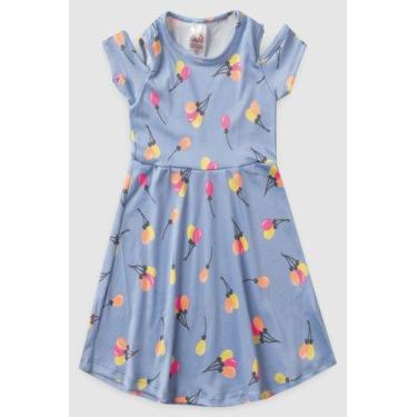 Imagem de Vestido Infantil Baloes - Bene Tex, 3, Azul claro