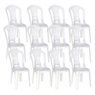 Imagem de Kit 12 Cadeiras de Plastico Sem Braco Laguna Tramontina Basic