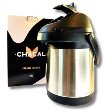 Imagem de Garrafa Térmica 2,5 Litros Aço Inox Parede Dupla Giratória Cromada - C