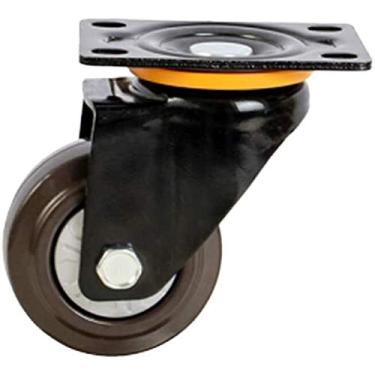 Imagem de Rodas de rodízio resistentes de 10 cm, rodas giratórias com freio, capacidade de carga de 112 kg, perfeitas para bancada, máquinas industriais, carrinhos de carrinho - Rodas de substituição duráveis